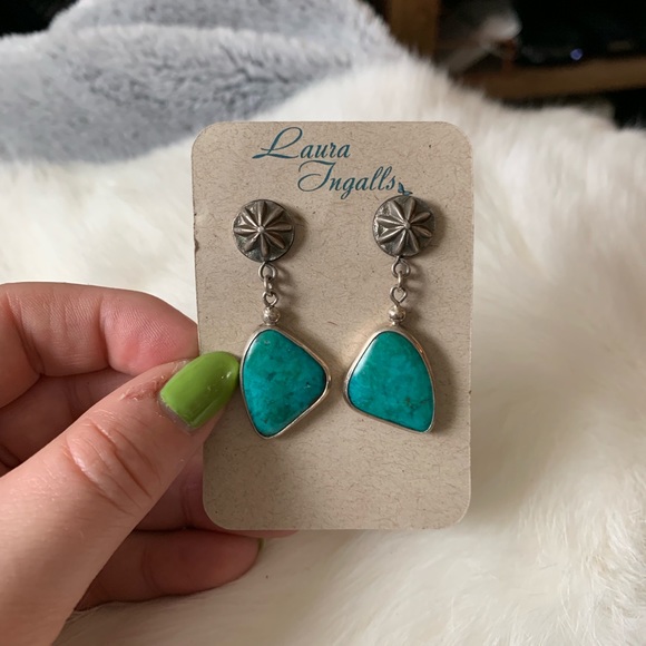 NWT • sterling silver Chrysocolla earrings - Picture 3 of 3